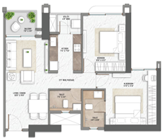 Purava Panaroma Patlipada Thane 2BHK Plan