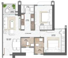 Purava Panaroma Patlipada Thane 2BHK Plan