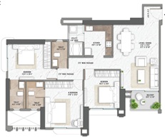 Purva Panorama Thane 3BHK Plan